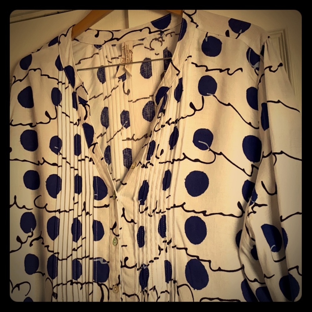 Melissa McCarthy Seven 7 2x Blue & White Tunic